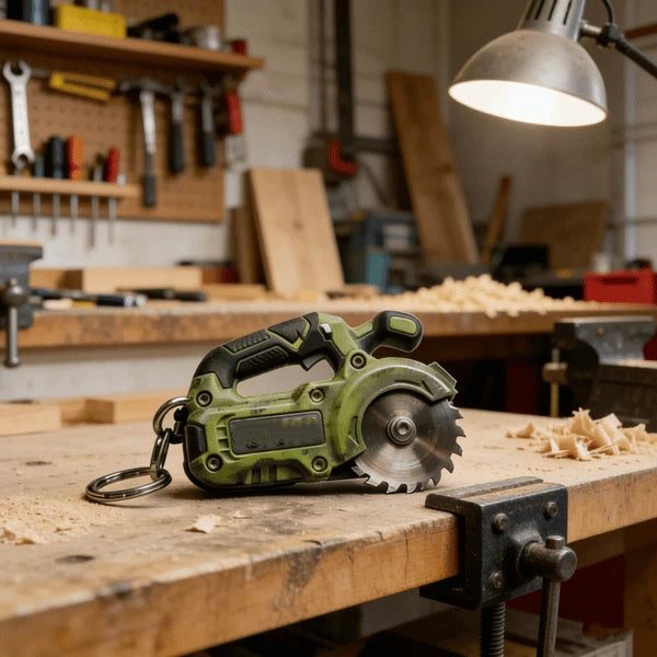 🛠️2-in-1  Mini Grinder Keychain: On-the-Go Smoothing Tool + Tool Enthusiast Collectible