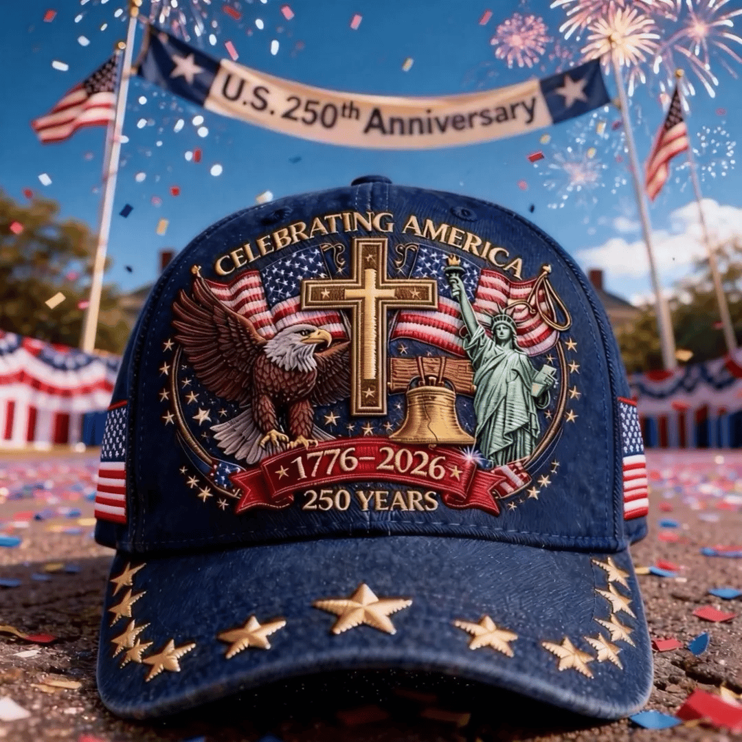 🦅Eagle & Liberty & Cross🎆United States 250th Anniversary Hat🧢
