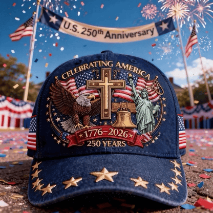 🦅Eagle & Liberty & Cross🎆United States 250th Anniversary Hat🧢